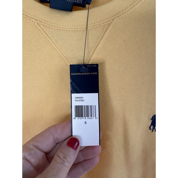 $125 Polo RALPH LAUREN Womens SMALL Sweatshirt Magic FLEECE yellow Sweater NWT - Picture 4 of 7